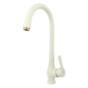 شیر سینک اهرمی نوآوران مدل لوزان سفید طلایی